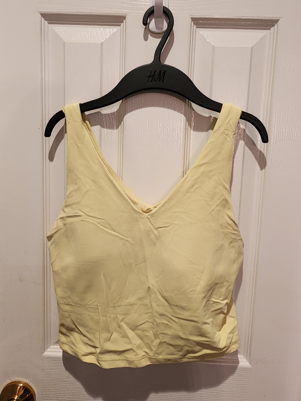 Athleta Transcend V-neck Crop Sports Bra D-DD In Citron